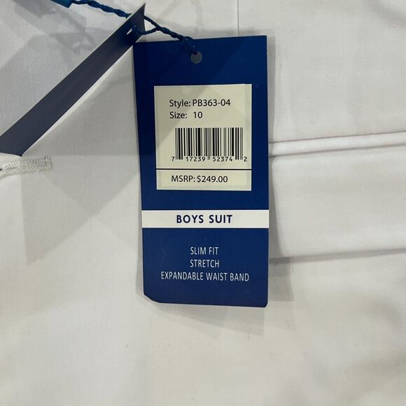 NWT! Perry Ellis Boy PB363-04 White 3 Pieces Suit - Boys Size 10 - MSRP $249 - Picture 3 of 13